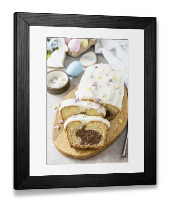 Framed Print : Happy Easter holiday food baking