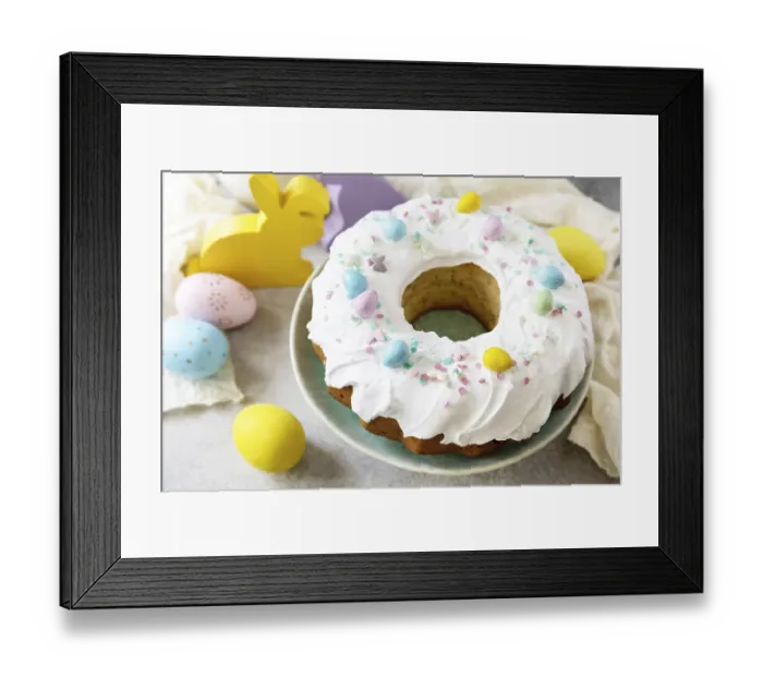 Framed Print : Happy Easter holidays, tasty dessert Framed Print : Happy Easter holidays, tasty dessert