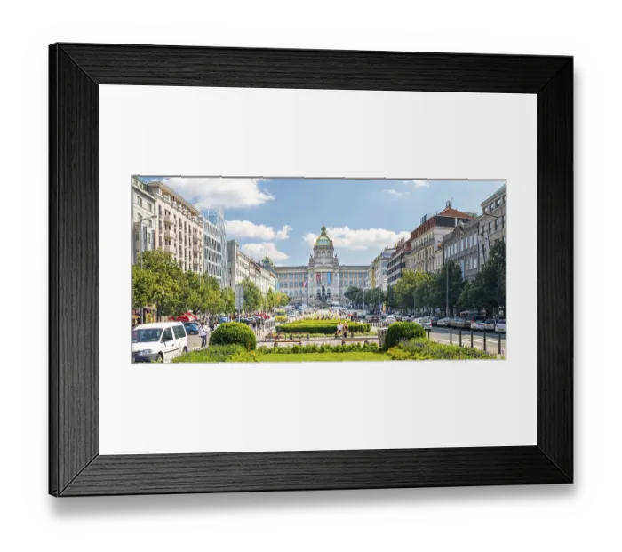 Framed Print : Prague, Czech republic - 08 13 2021: Wenceslas Square in Prague
