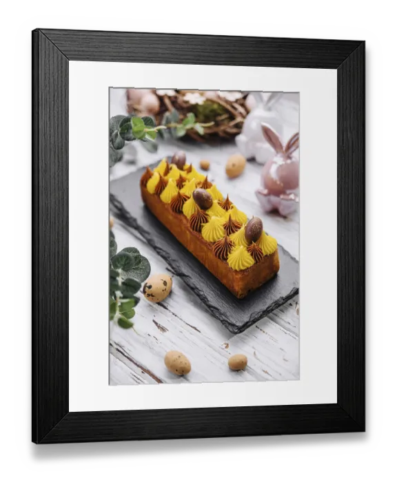 Framed Print : Easter cake with chocolate and vanilla cream