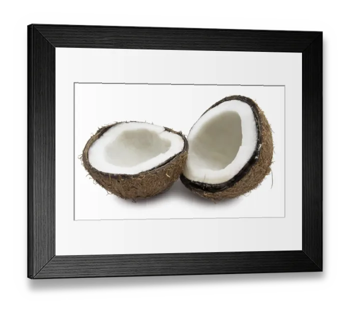 Framed Print : Perfect fresh coconut isolated on white background Framed Print : Perfect fresh coconut isolated on white background