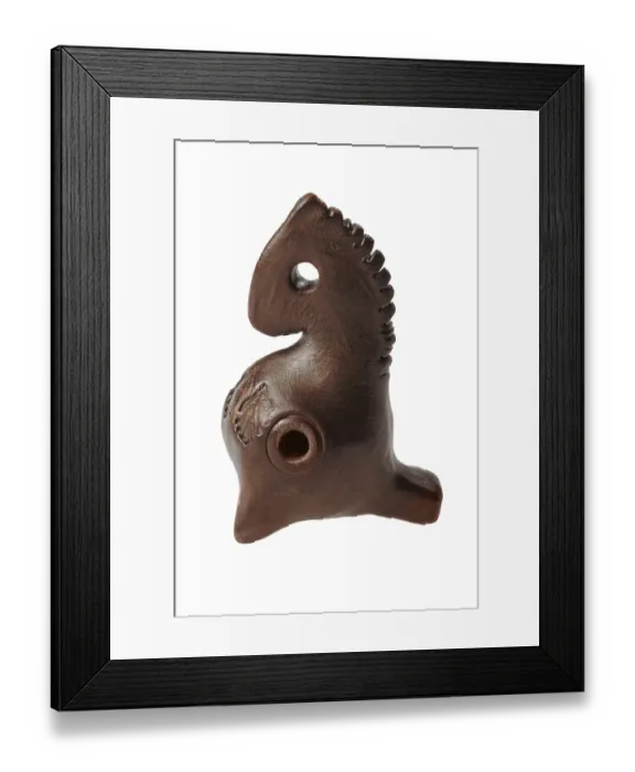 Framed Print : Toy horse whistle isolated on white background Framed Print : Toy horse whistle isolated on white background