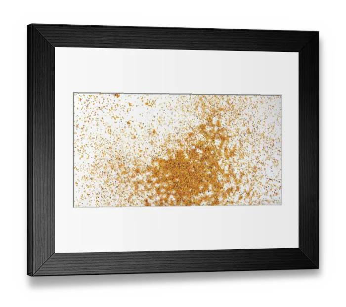 Framed Print : Pollen Dumplings Falling on white Background Framed Print : Pollen Dumplings Falling on white Background