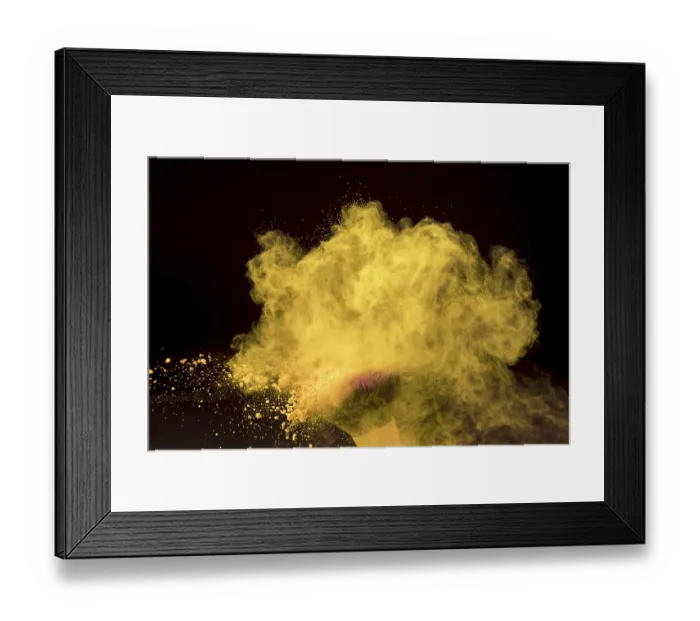 Framed Print : Makeup brush vague dry dye powder cloud