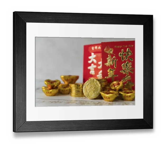 Framed Print : Chinese new year concept with gold Framed Print : Chinese new year concept with gold