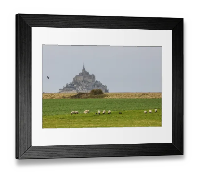 Framed Print : Island Mont Saint-Michel in the bay of Mont-Saint-Michel in the Wadden Sea