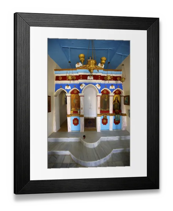 Framed Print : Interior of one of the many small chapels of Ioulis (Chora) Framed Print : Interior of one of the many small chapels of Ioulis (Chora)