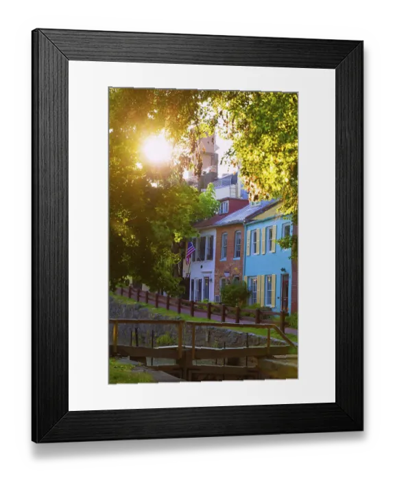 Framed Print : Chesapeake and Ohio Canal National Historical Park in Georgetown Washington DC