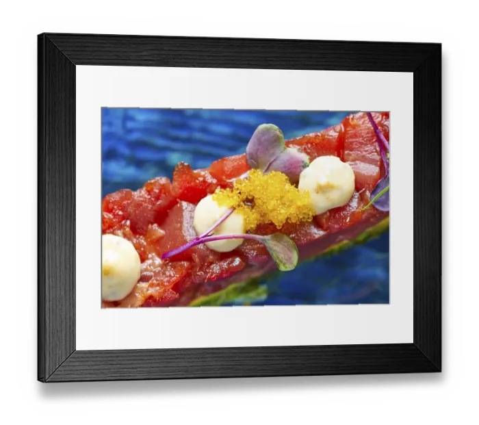Framed Print : Tuna fish Tartare Tartar with wakame seaweed and soya Framed Print : Tuna fish Tartare Tartar with wakame seaweed and soya