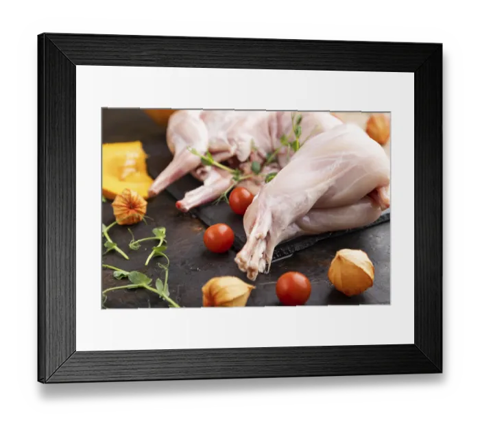 Framed Print : Whole raw rabbit with pumpkin, tomatoes Framed Print : Whole raw rabbit with pumpkin, tomatoes