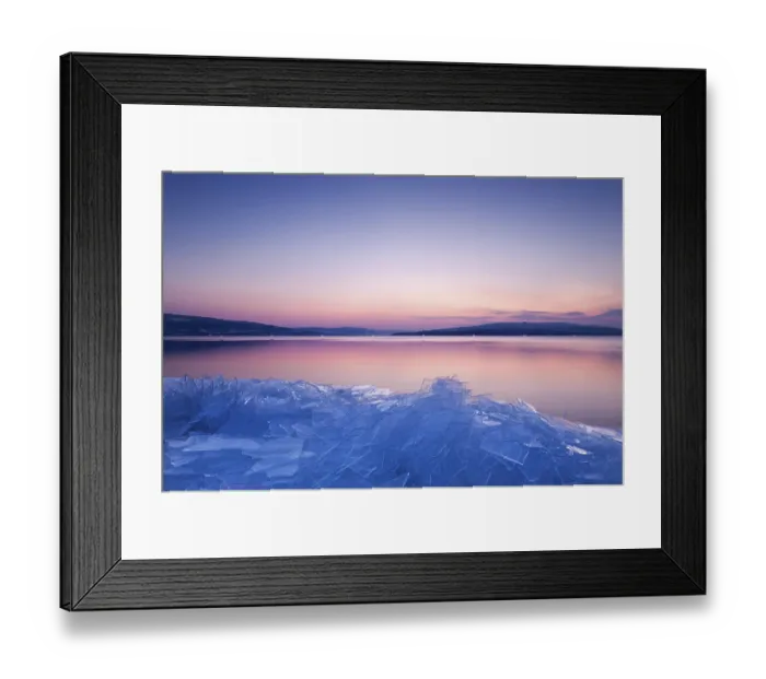 Framed Print : Stacked sheets of ice on the shore of the island of Reichenau