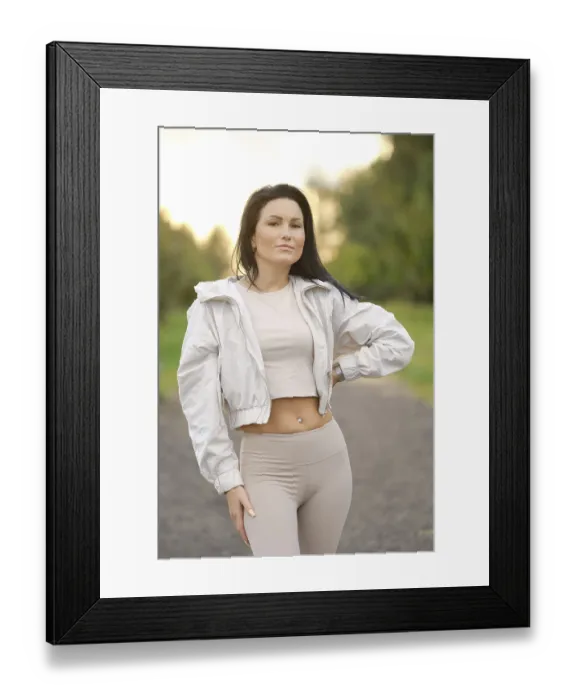 Framed Print : Confidently posing in a scenic park Framed Print : Confidently posing in a scenic park
