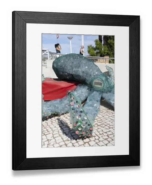 Framed Print : Figure of an octopus, filled with PET bottles Framed Print : Figure of an octopus, filled with PET bottles
