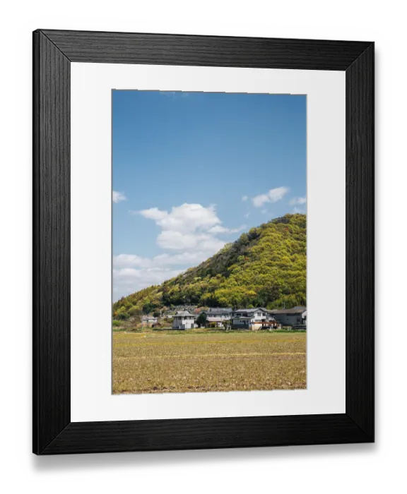 Framed Print : Japanese countryside village Kibitsu in Okayama