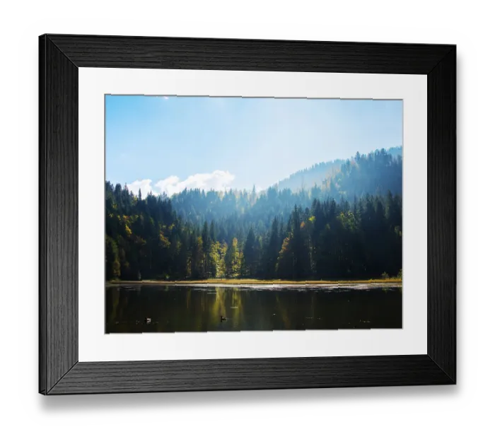 Framed Print : Small lake with autumn forest, near Enterrottach