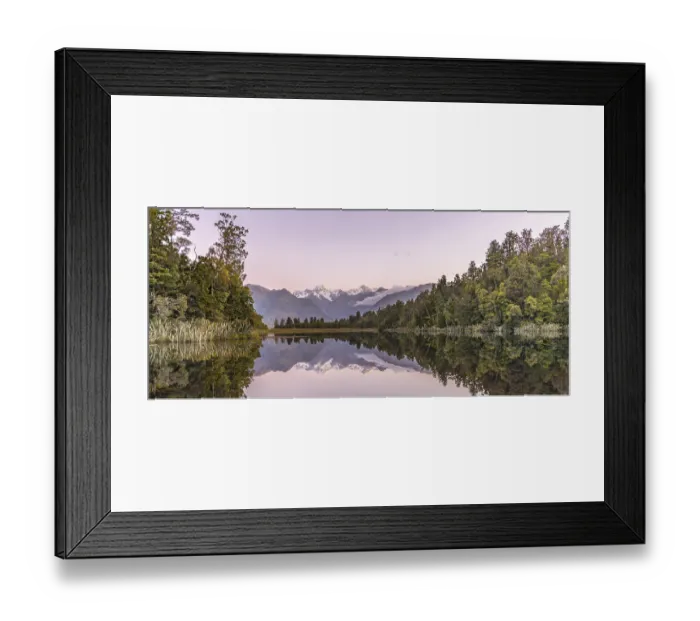 Framed Print : Sunset, Mirror Island, Mt. Tasman and Mt