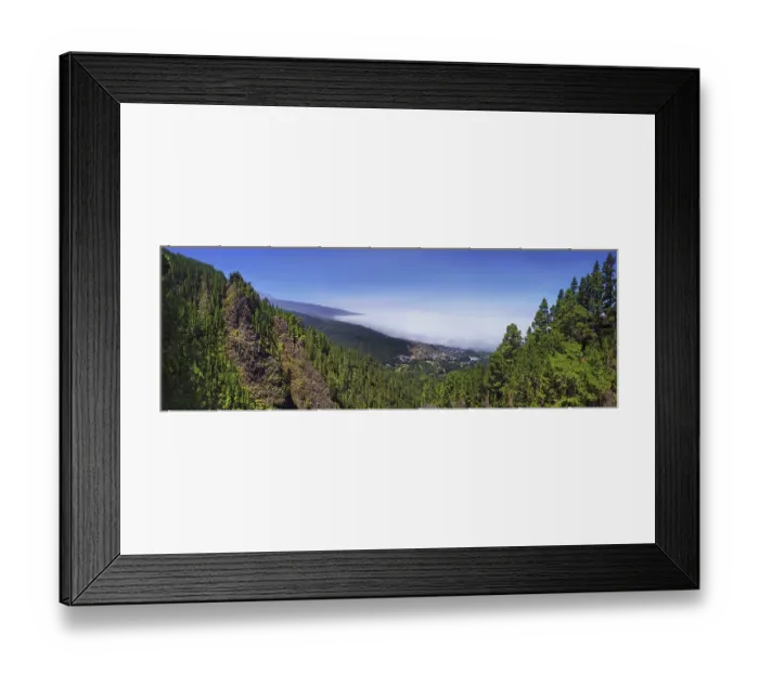 Framed Print : Trade wind clouds in the Orotava Valley and above the town of Orotava