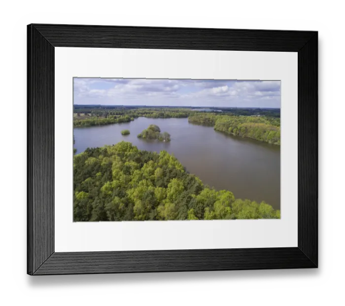 Framed Print : Aerial view, forest with the Thulsfeld dam