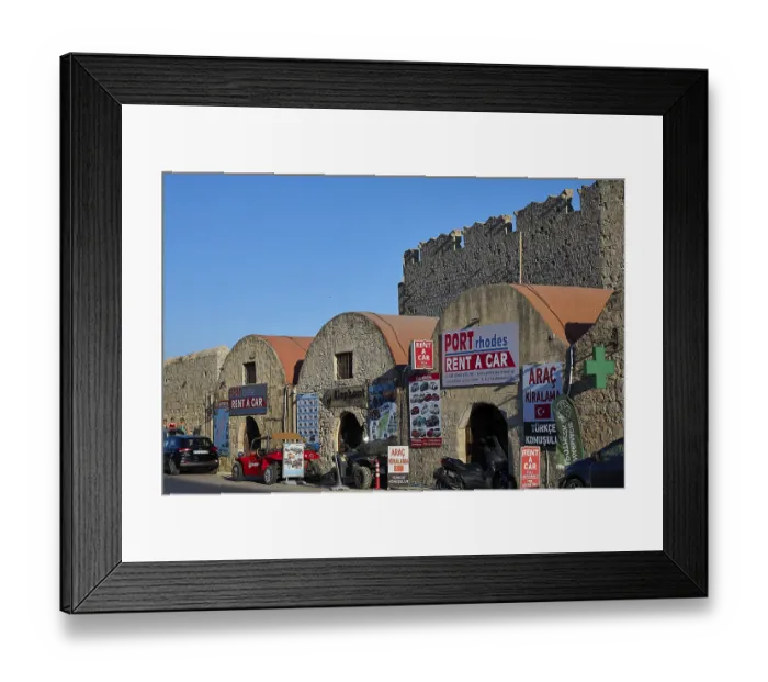 Framed Print : Outside the fortress walls, warehouses
