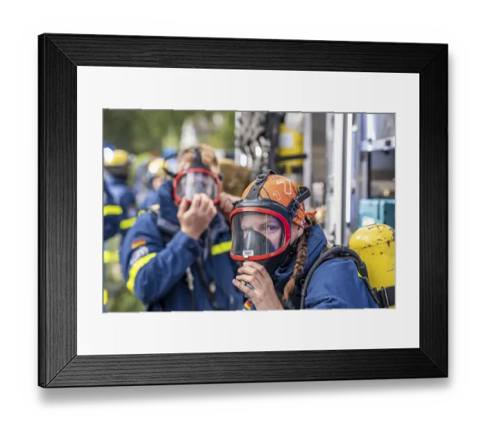 Framed Print : Civil defence exercise scenario Framed Print : Civil defence exercise scenario