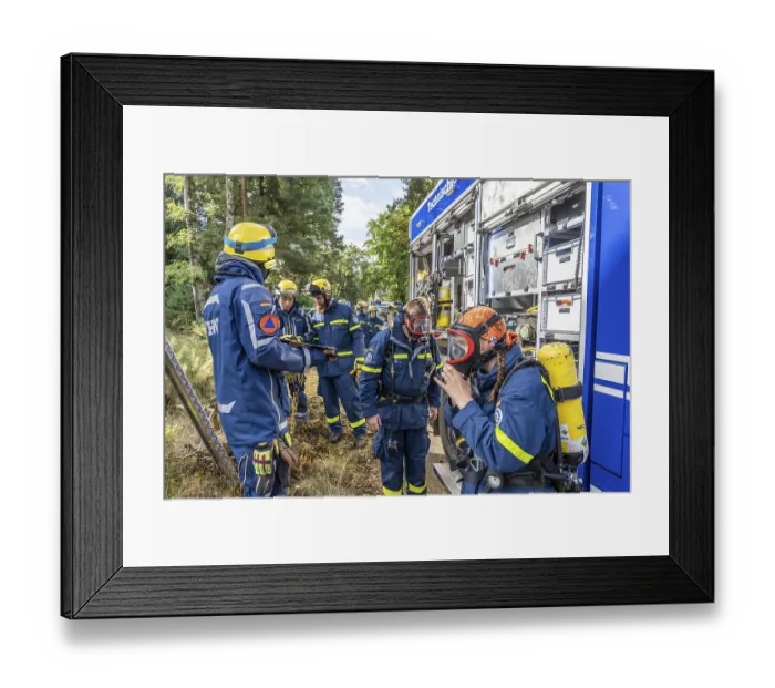Framed Print : Civil defence exercise scenario Framed Print : Civil defence exercise scenario