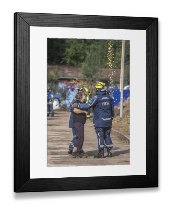 Framed Print : Civil defence exercise scenario Framed Print : Civil defence exercise scenario
