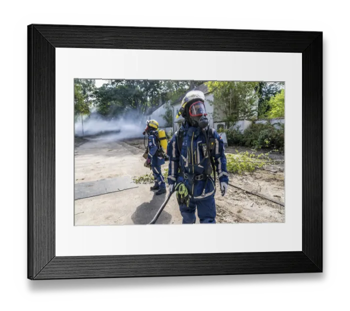 Framed Print : Civil defence exercise scenario Framed Print : Civil defence exercise scenario