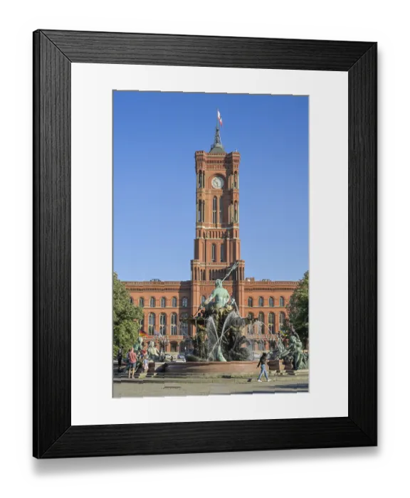Framed Print : Neptune Fountain, Rotes Rathaus Framed Print : Neptune Fountain, Rotes Rathaus