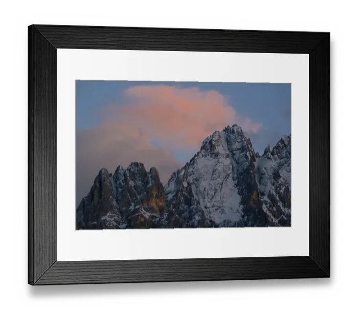 Framed Print : Close-up of mountain peaks of the Haunold Group in the evening light