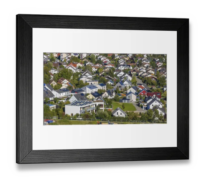 Framed Print : Residential area in the municipality of Motzingen