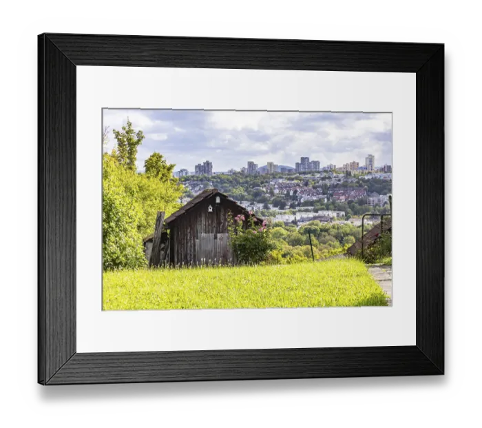 Framed Print : View of apartment blocks in Neugereut