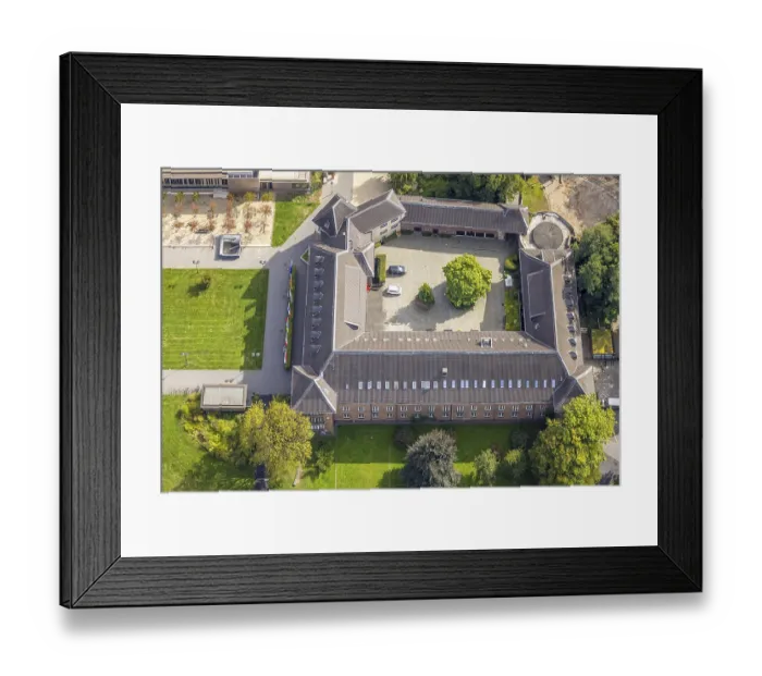 Framed Print : Aerial view, Dinslaken Castle and Palace