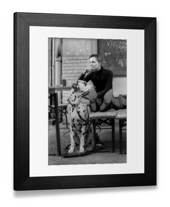 Framed Print : Germany, Berlin, 24.09.1992, Woman with Dalmatian Framed Print : Germany, Berlin, 24.09.1992, Woman with Dalmatian