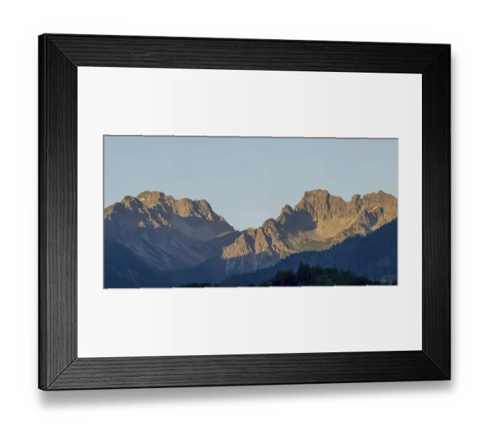 Framed Print : Mountain panorama at sunrise from Stillachtal into Warrmatsgundtal