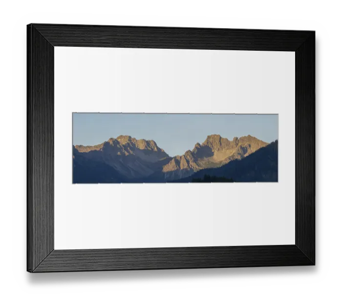 Framed Print : Mountain panorama at sunrise from Stillachtal into Warrmatsgundtal