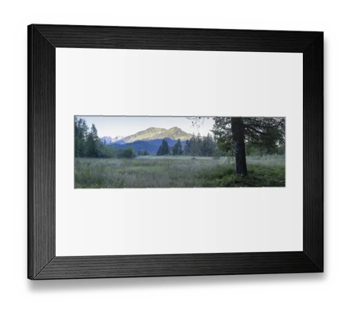 Framed Print : Moor at sunrise in spring, moor pond near Oberstdorf