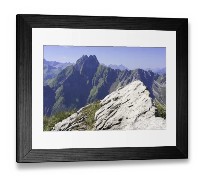 Framed Print : Mountain panorama from Laufbacher-Eckweg to Hofats Framed Print : Mountain panorama from Laufbacher-Eckweg to Hofats