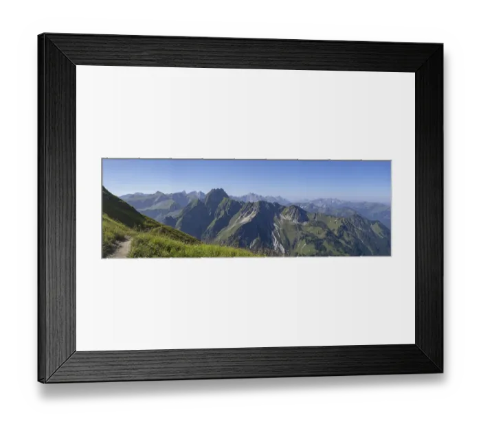 Framed Print : Mountain panorama from Laufbacher-Eckweg to Hofats