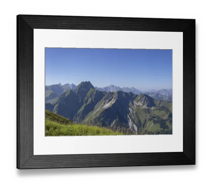 Framed Print : Mountain panorama from Laufbacher-Eckweg to Hofats