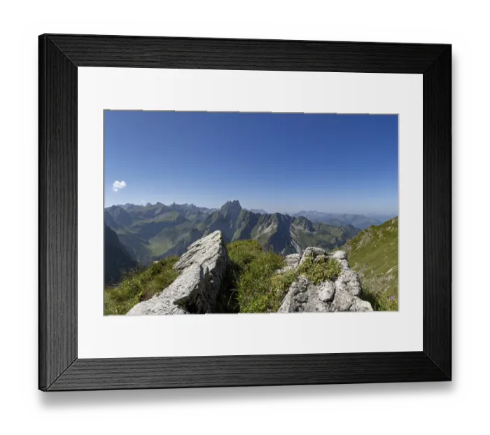 Framed Print : Mountain panorama from Laufbacher-Eckweg to Hofats