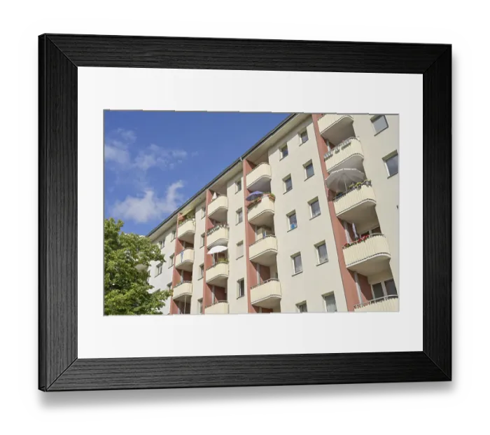 Framed Print : Residential building, Plattenbau