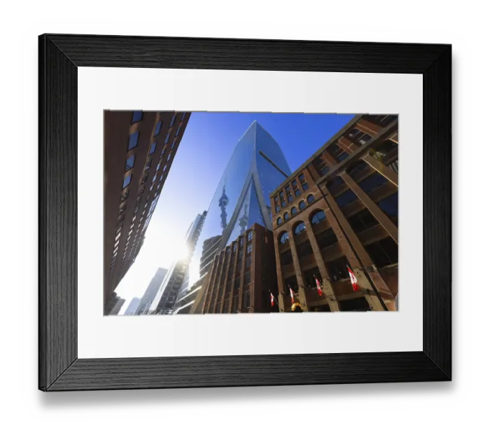 Framed Print : Scenic panorama of Toronto financial district skyline in the city downtown