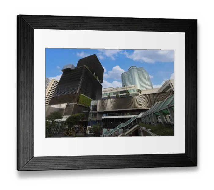 Framed Print : Thailand, Bangkok downtown business and financial district panoramic skyline
