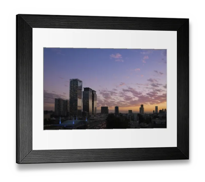 Framed Print : Israel, Tel Aviv financial business district skyline with and high tech offices