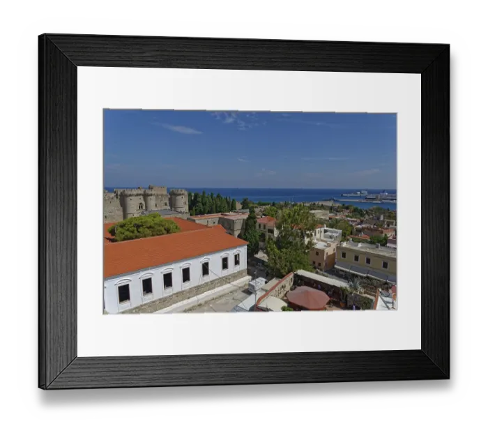 Framed Print : View of a historic town with castle Framed Print : View of a historic town with castle