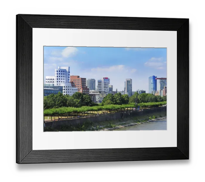 Framed Print : Media Harbour, modern architecture on the Rhine Framed Print : Media Harbour, modern architecture on the Rhine