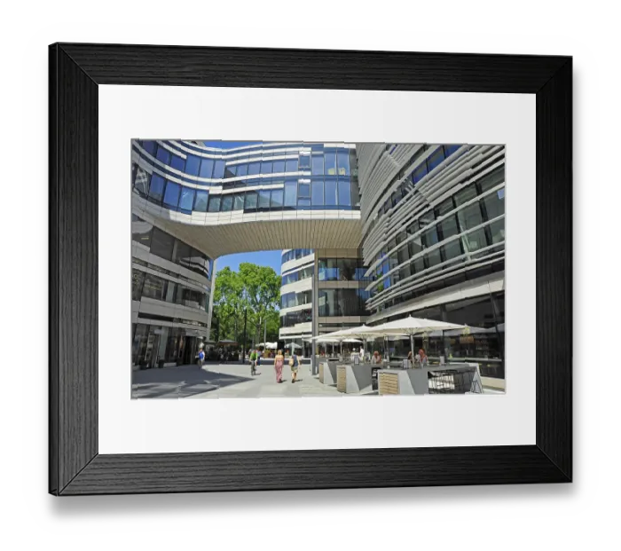 Framed Print : Ko-Bogen, modern architecture in urban renewal project