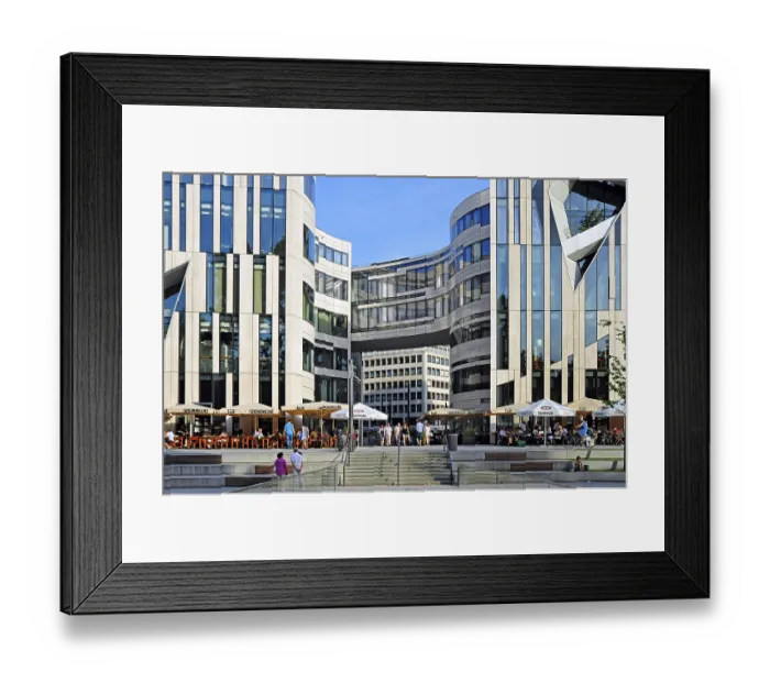 Framed Print : Ko-Bogen, modern architecture in urban renewal project