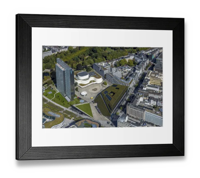 Framed Print : Aerial view, Dreischeibenhaus and Schauspielhaus