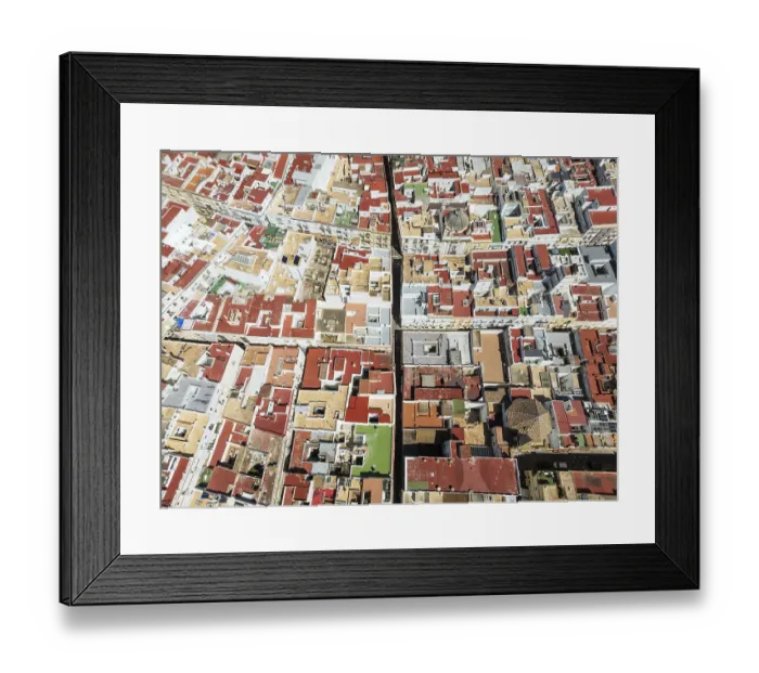 Framed Print : Streets and rooftops in the town of Cadiz Framed Print : Streets and rooftops in the town of Cadiz